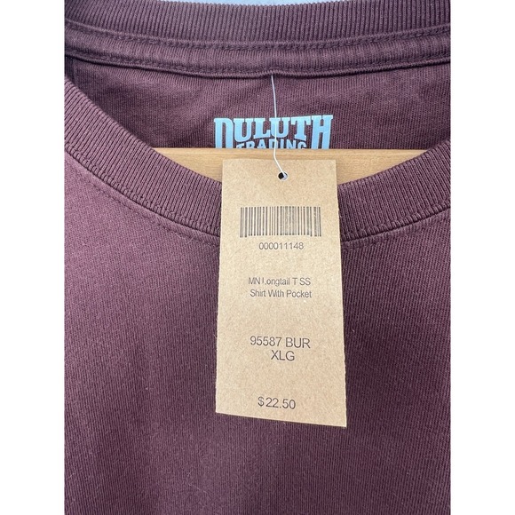 Duluth Trading Longtail T Pocket Mens XL BUR Burgundy 95587 New NWT - Picture 3 of 4
